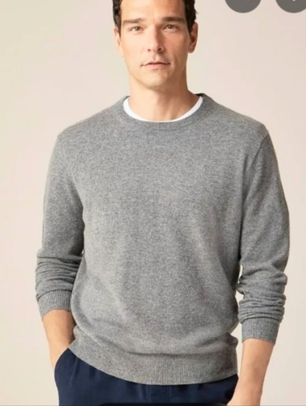 J. Crew Cashmere Crew Neck Classic Sweater sz L